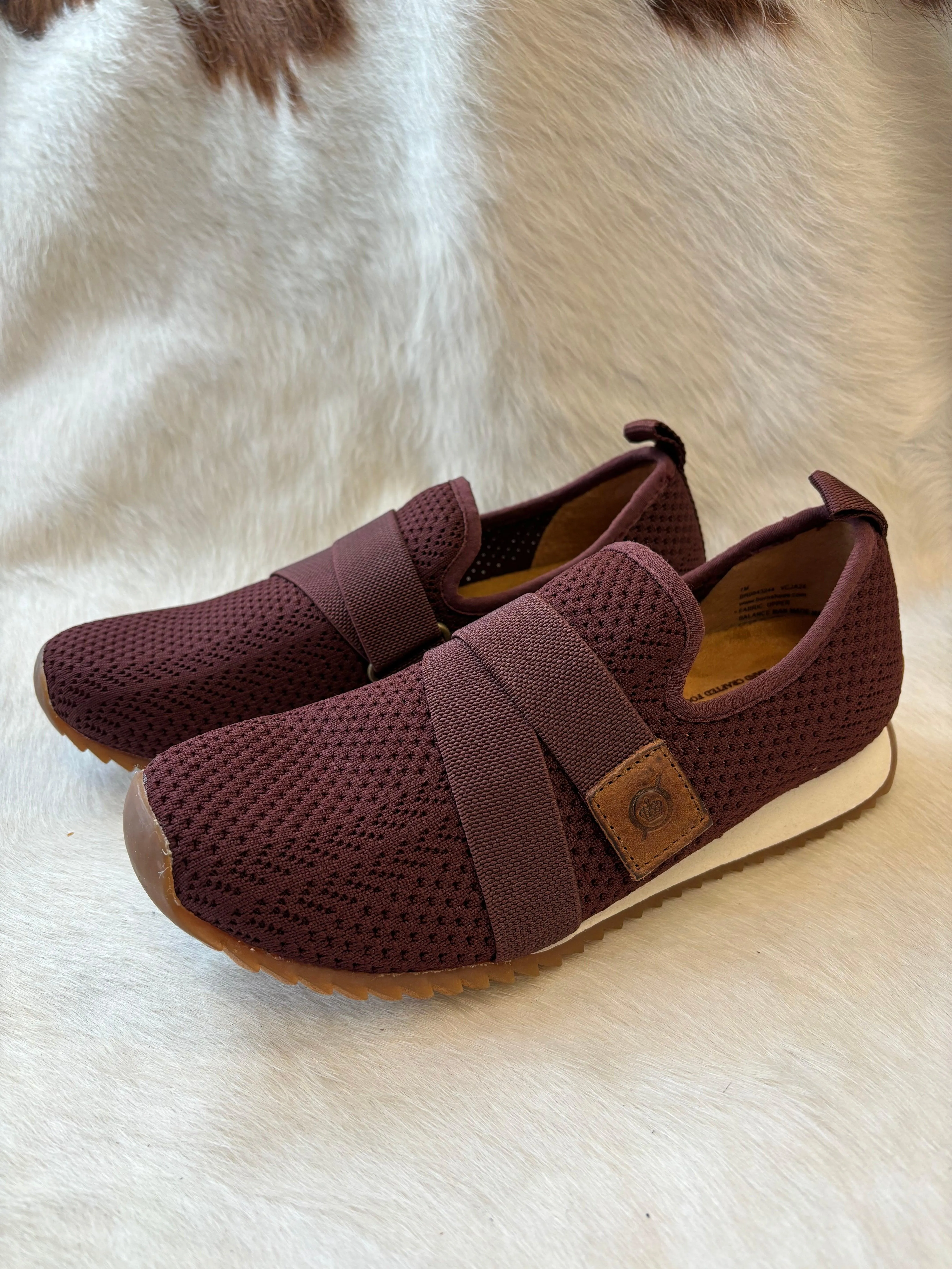 Born Women's Dark Brick Red Newbury Fabric Casual Athletic Shoe BR0043244-DKRD Stud Cool