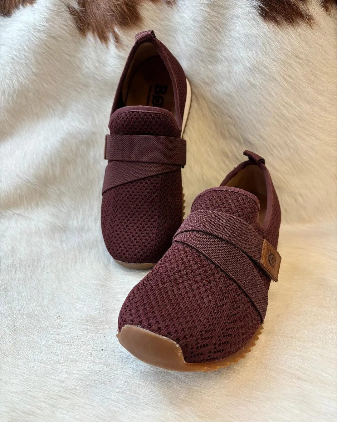 Born Women's Dark Brick Red Newbury Fabric Casual Athletic Shoe BR0043244-DKRD Win Hike