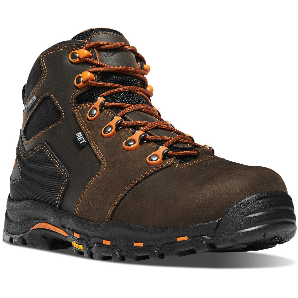Danner Men's Vicious Met Guard 4.5" Brown/ Orange Waterproof Work Boot 13855 Step Control athlete