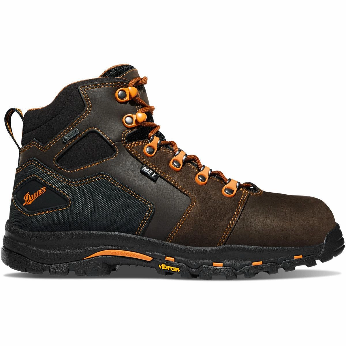 Danner Men's Vicious Met Guard 4.5" Brown/ Orange Waterproof Work Boot 13855 Lightweight